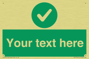 Custom green background, green circle with tick